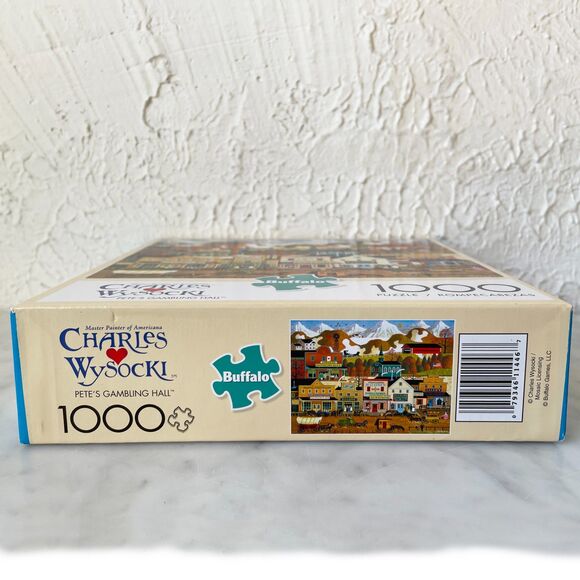 Charles Wysocki Pete's Gambling Hall 1000 Piece Jigsaw Puzzle Buffalo Games NEW - Picture 2 of 5